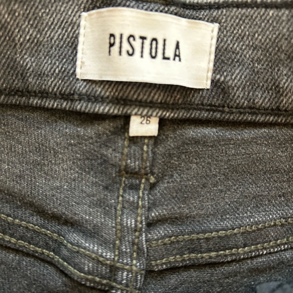 Pistola Mid Rise Gray/Black Jeans A-line Slim - Picture 3 of 12